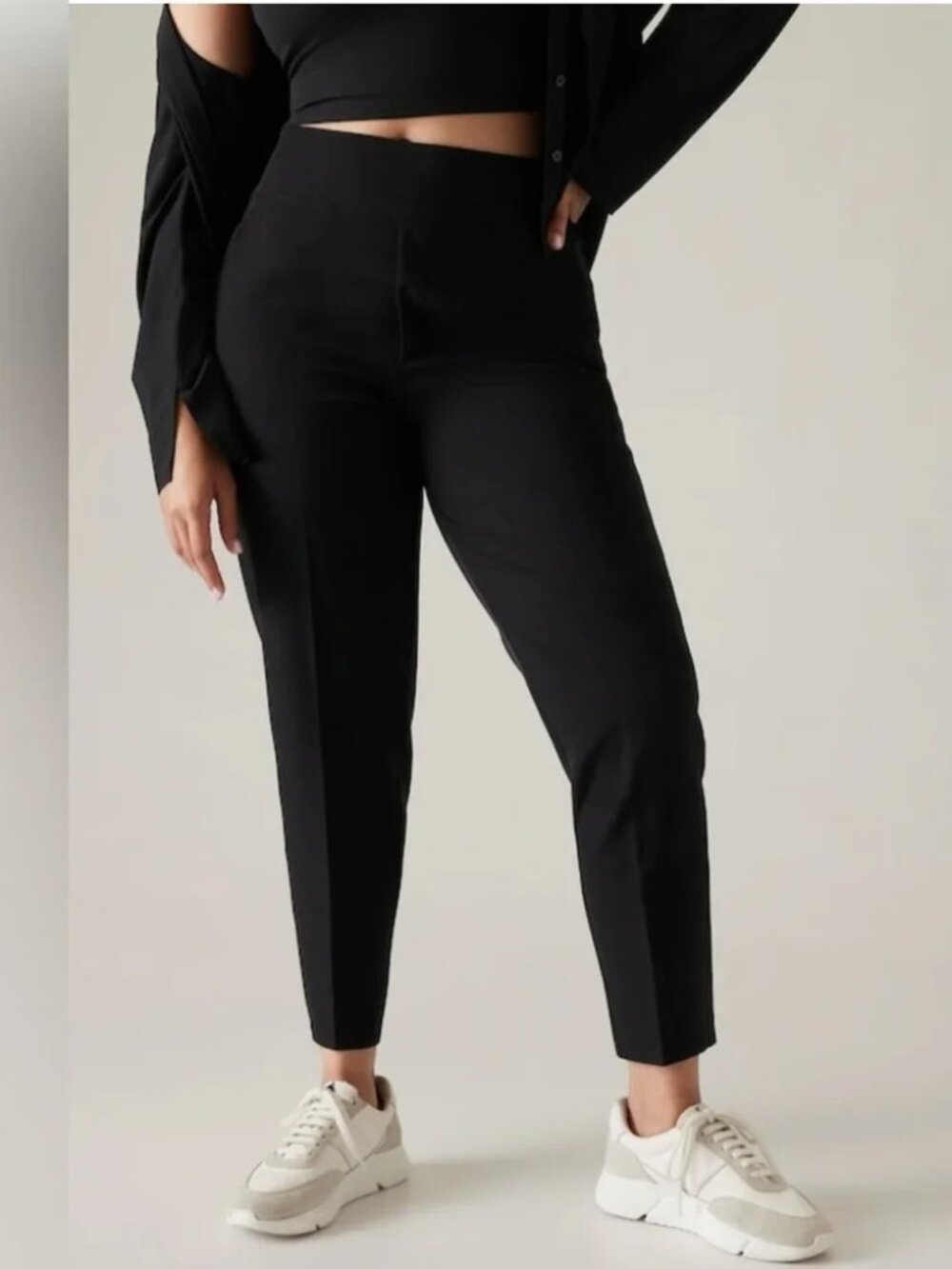 Athleta Black Endless High Rise Ankle Pants Women's 20 Travel Athleisure Stretch